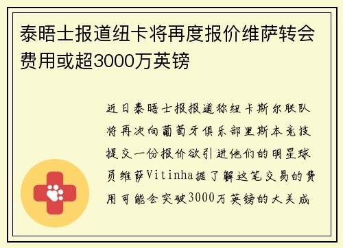 泰晤士报道纽卡将再度报价维萨转会费用或超3000万英镑